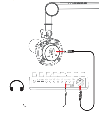 Connect the microphone to an audio interface