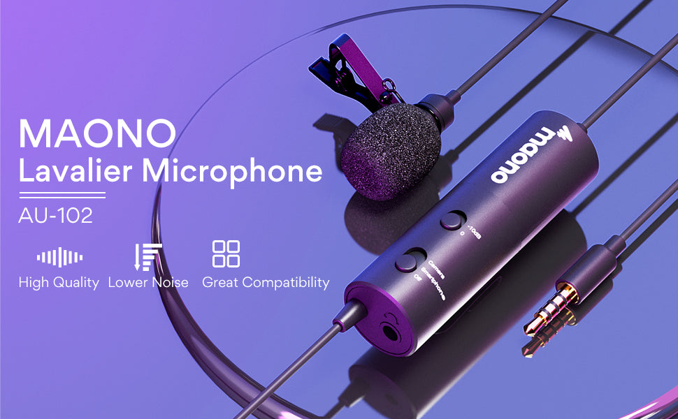 Maono AU102 Lavalier Microphone For Video