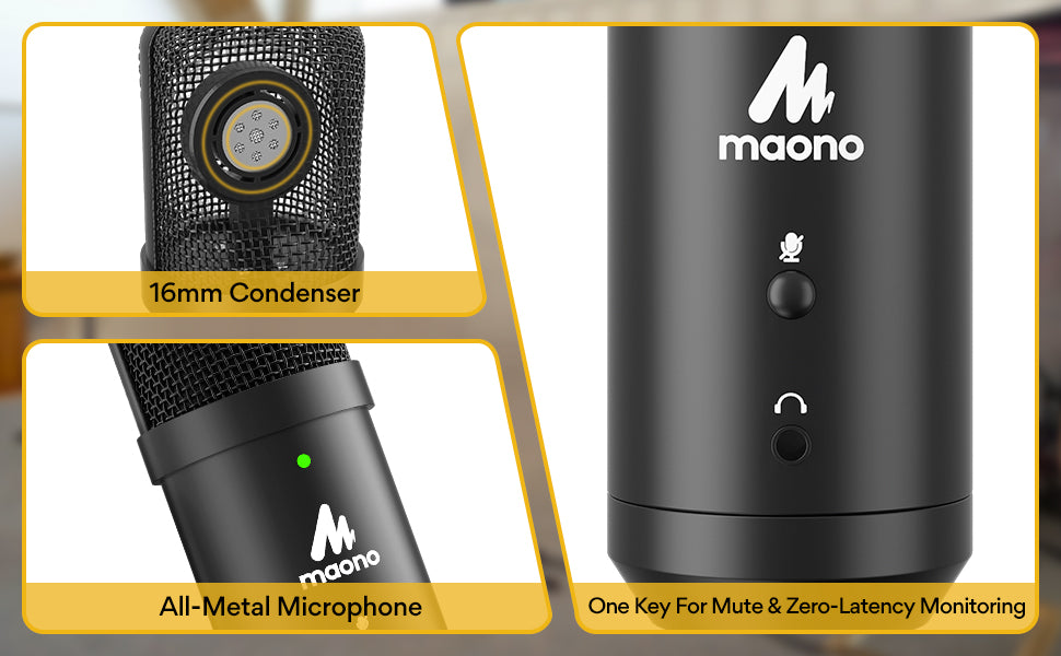 Microphone USB Maono pour Studio