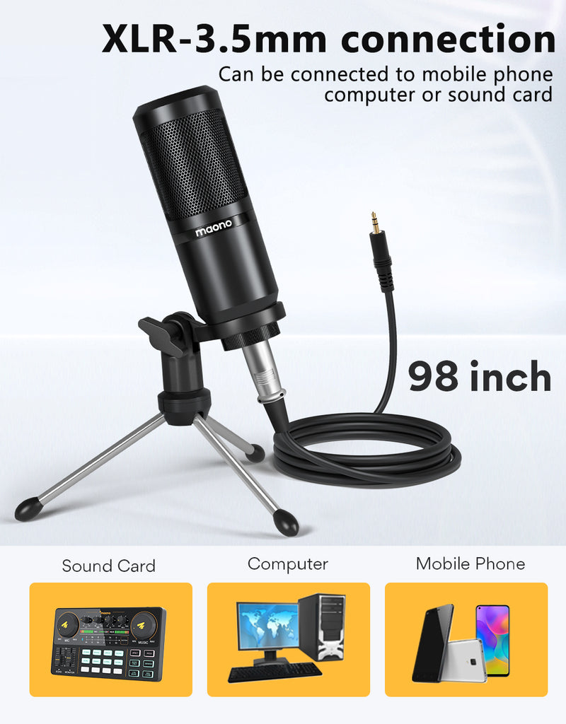 MAONO PM360 3,5-mm-Mikrofon für Podcasts