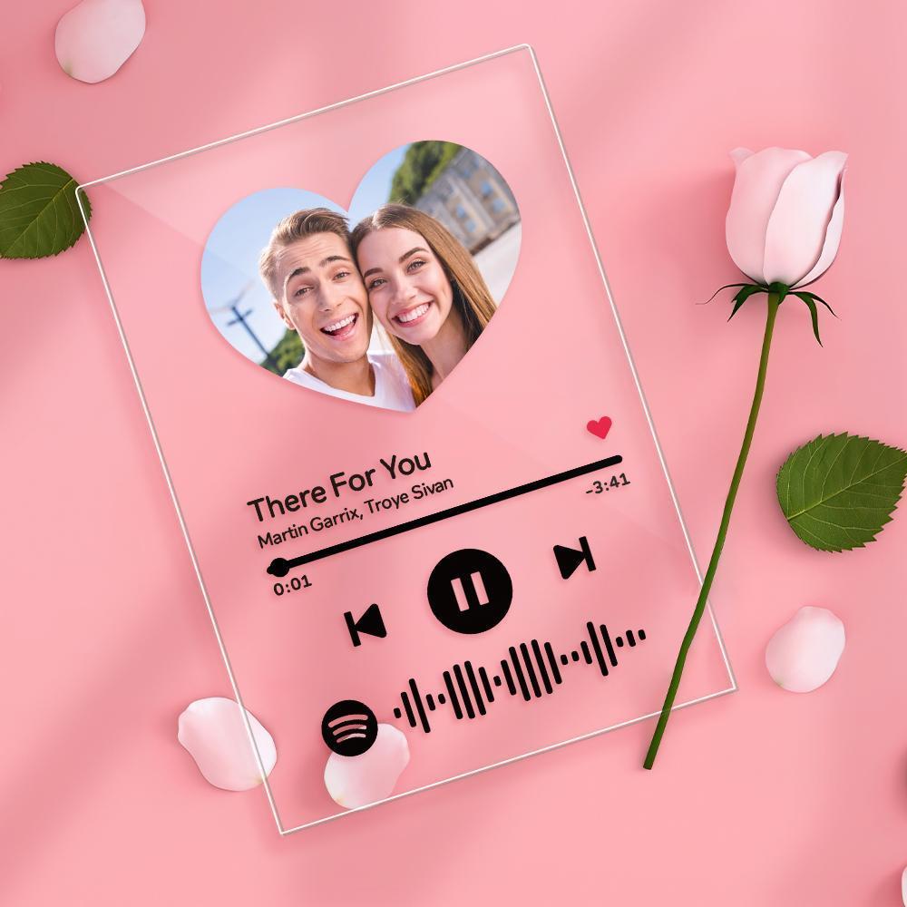 Spotify Photo Frame Custom Spotify Code Keychain, Badge & Night Light - Heart Shape-Gift For Lover