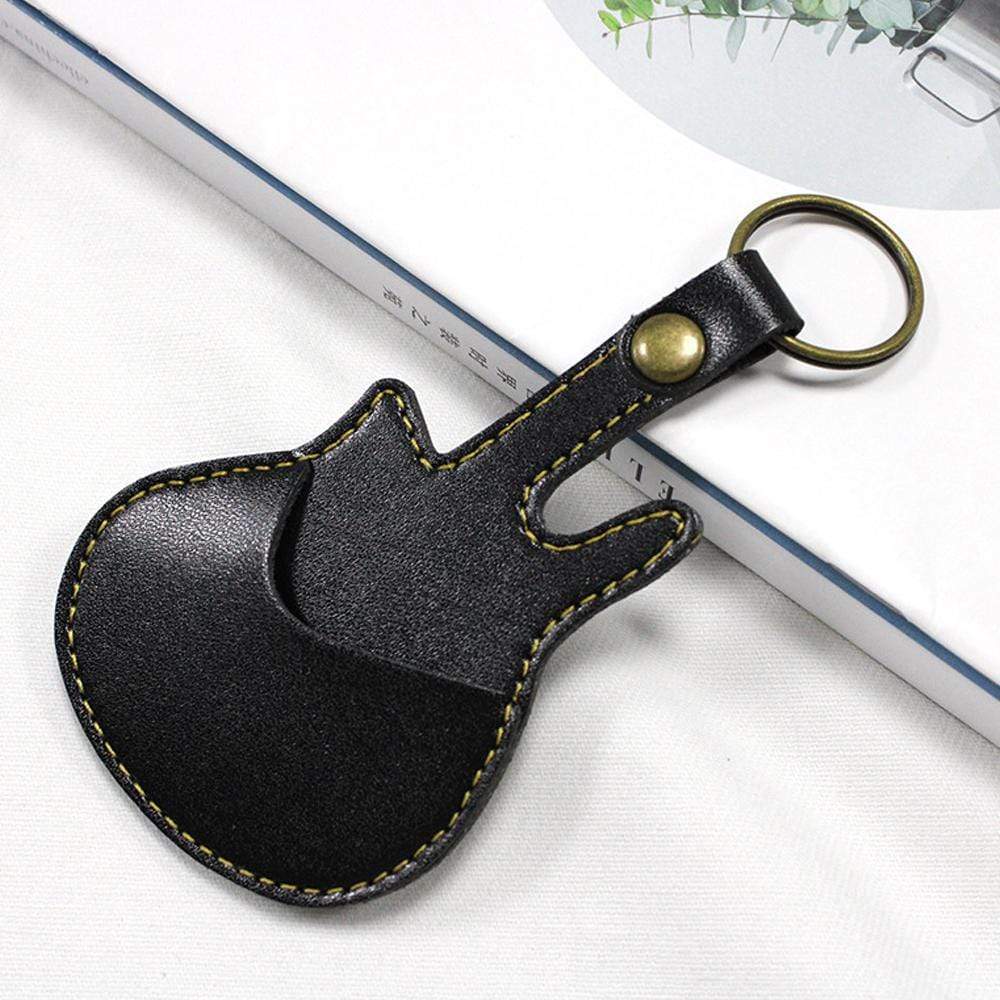 Guitar Pick Leather Case Pick Holder Guitar Shape