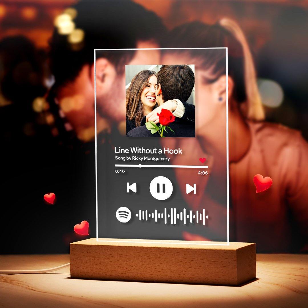 Unique Gifts for Love Spotify Code Music Plaque Glass for Family