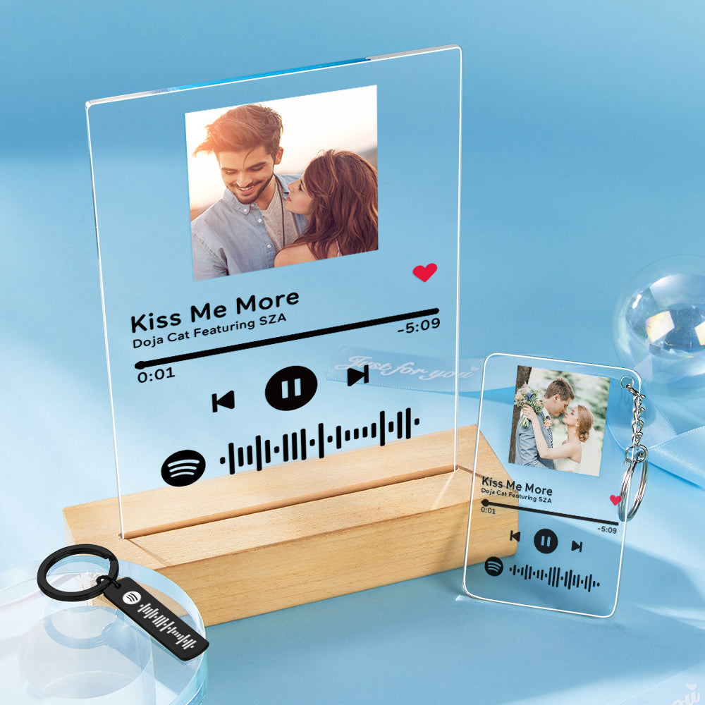 Custom Spotify Code Acrylic Night Light/Keychain/Engraved Keychain Three Piece Combination Anniversary Gift