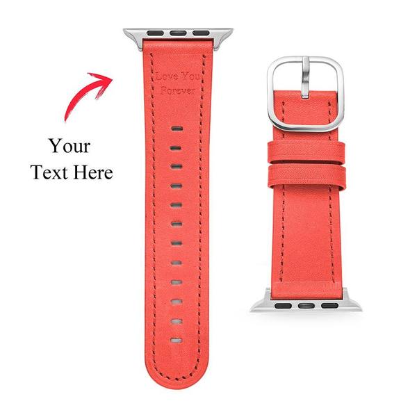 Custom Engraved Watch Leather Band Multiple Colour-Pink