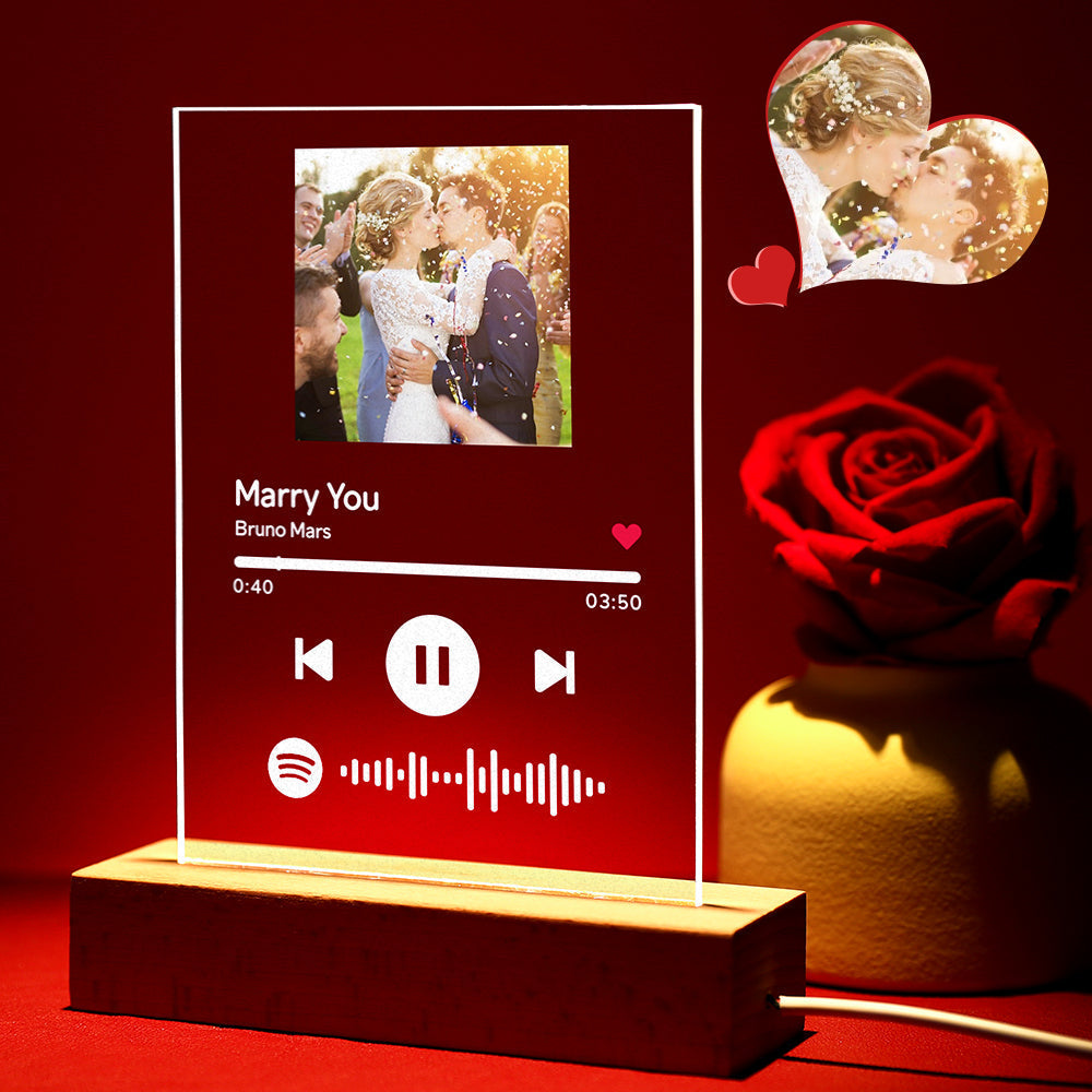 Unique Gifts for Love Spotify Code Music Plaque Glass for Family