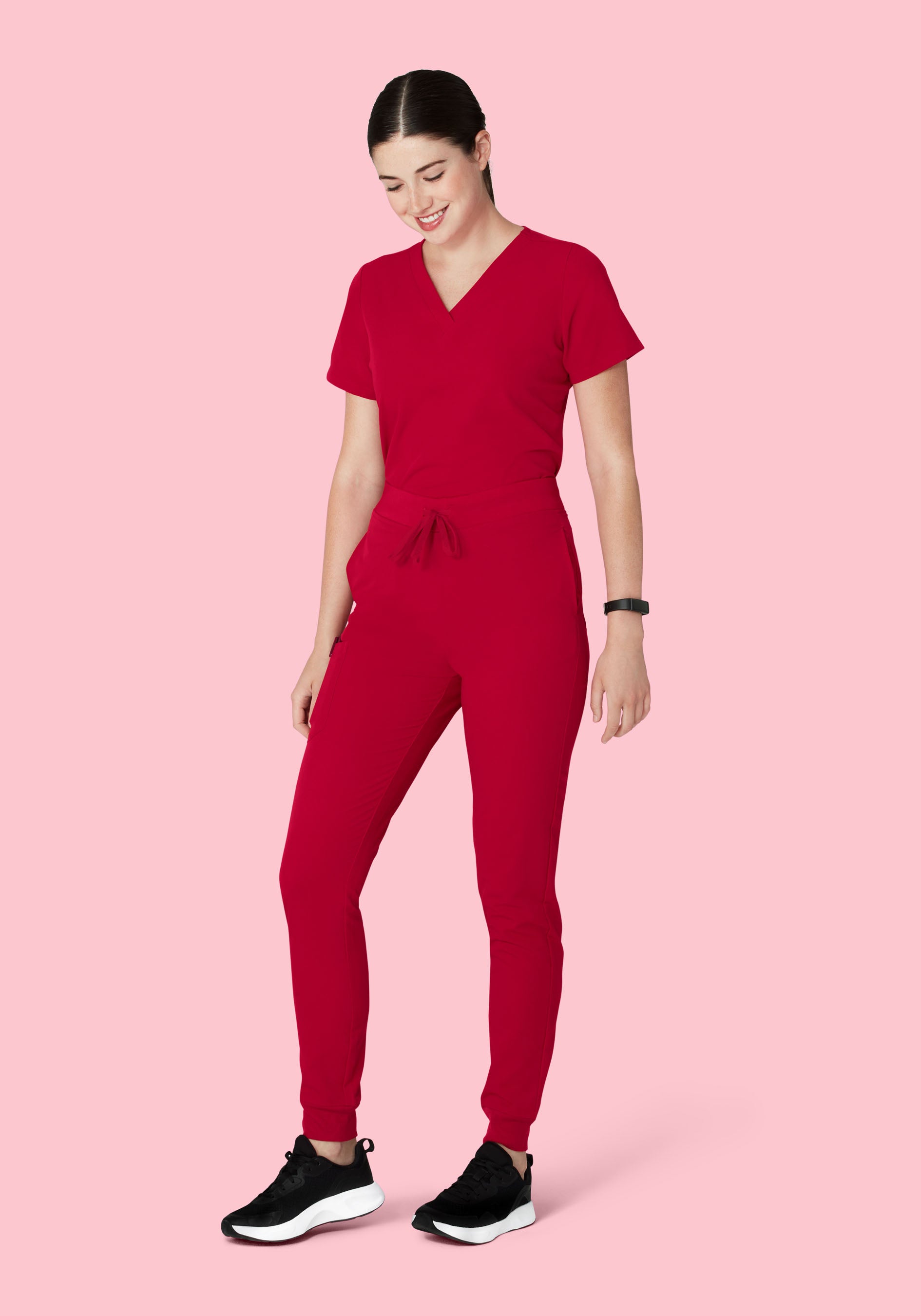 High Waisted Joggers Crimson