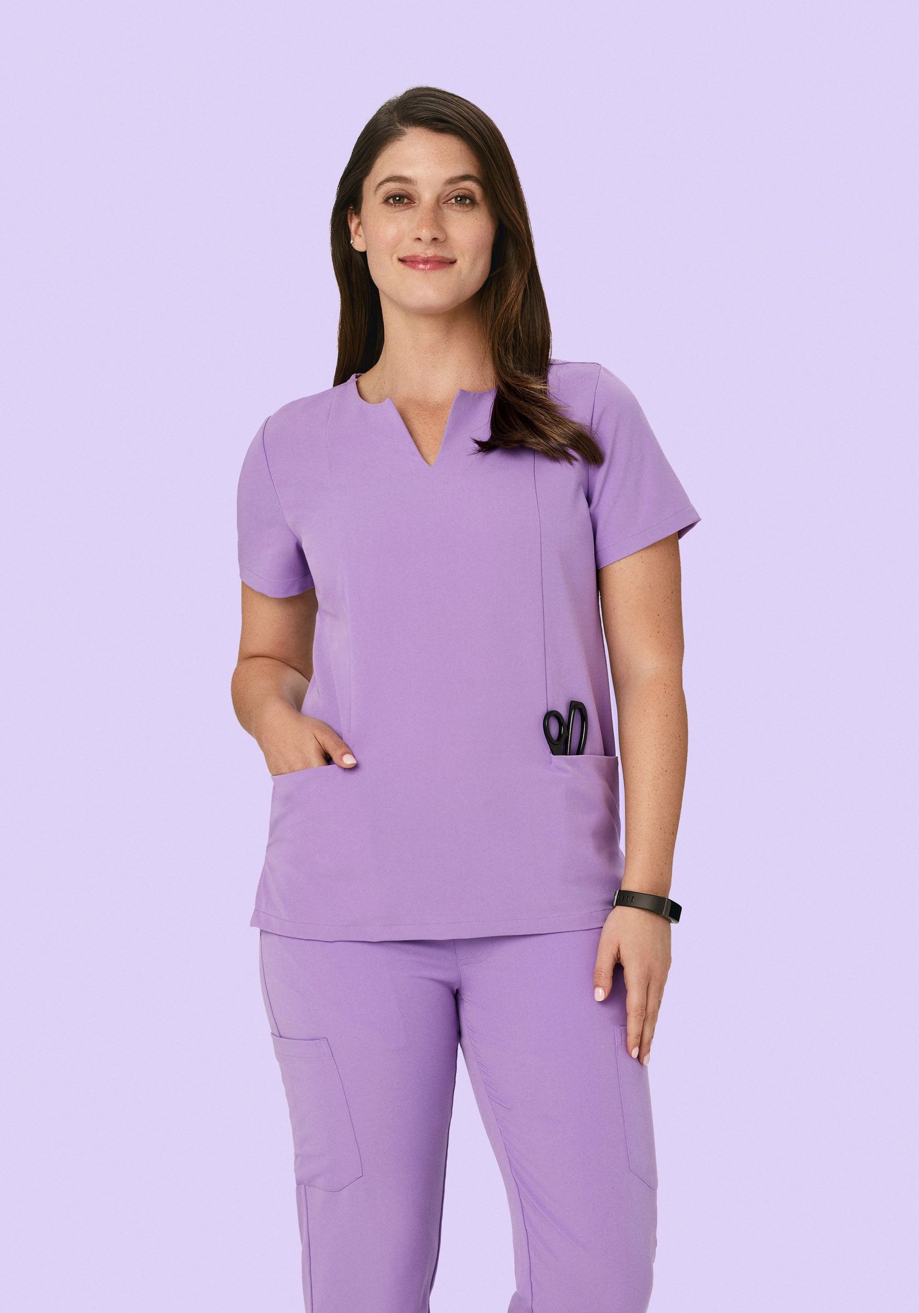 5 Pocket Notch Neck Top Lavender