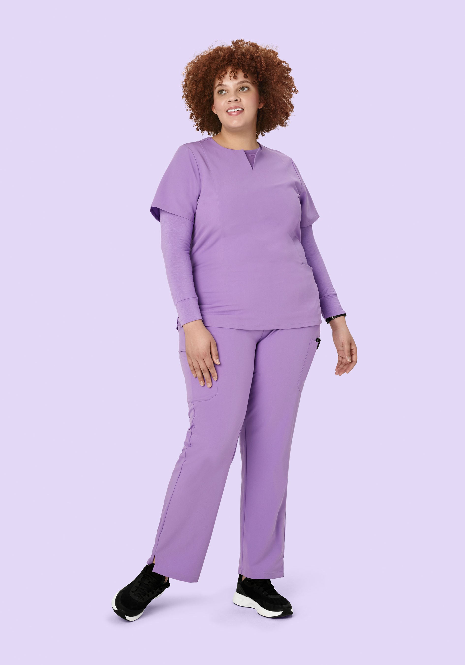 5 Pocket Notch Neck Top Lavender