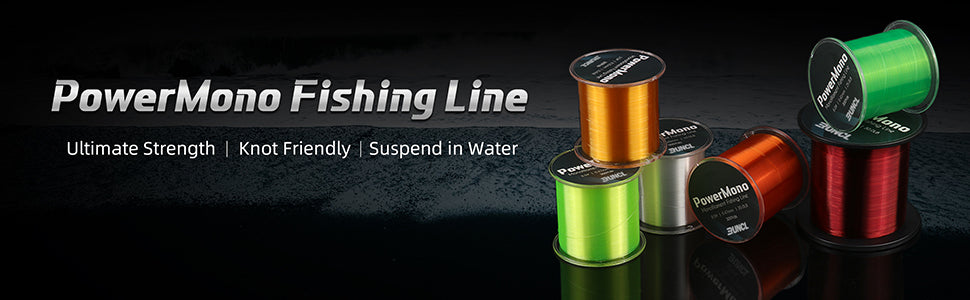  RUNCL PowerMono Fishing Line, Monofilament Fishing Line -  Ultimate Strength, Shock Absorber, Suspend In Water, Knot Friendly - Mono Fishing  Line