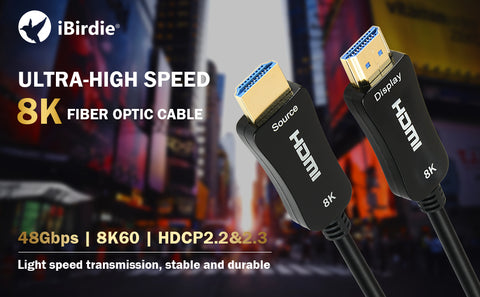 8K Fiber Optic HDMI 2.1 Cable 8K60hz 4K120hz HDCP 2.3 eARC ARC 48G – DreamBirdie