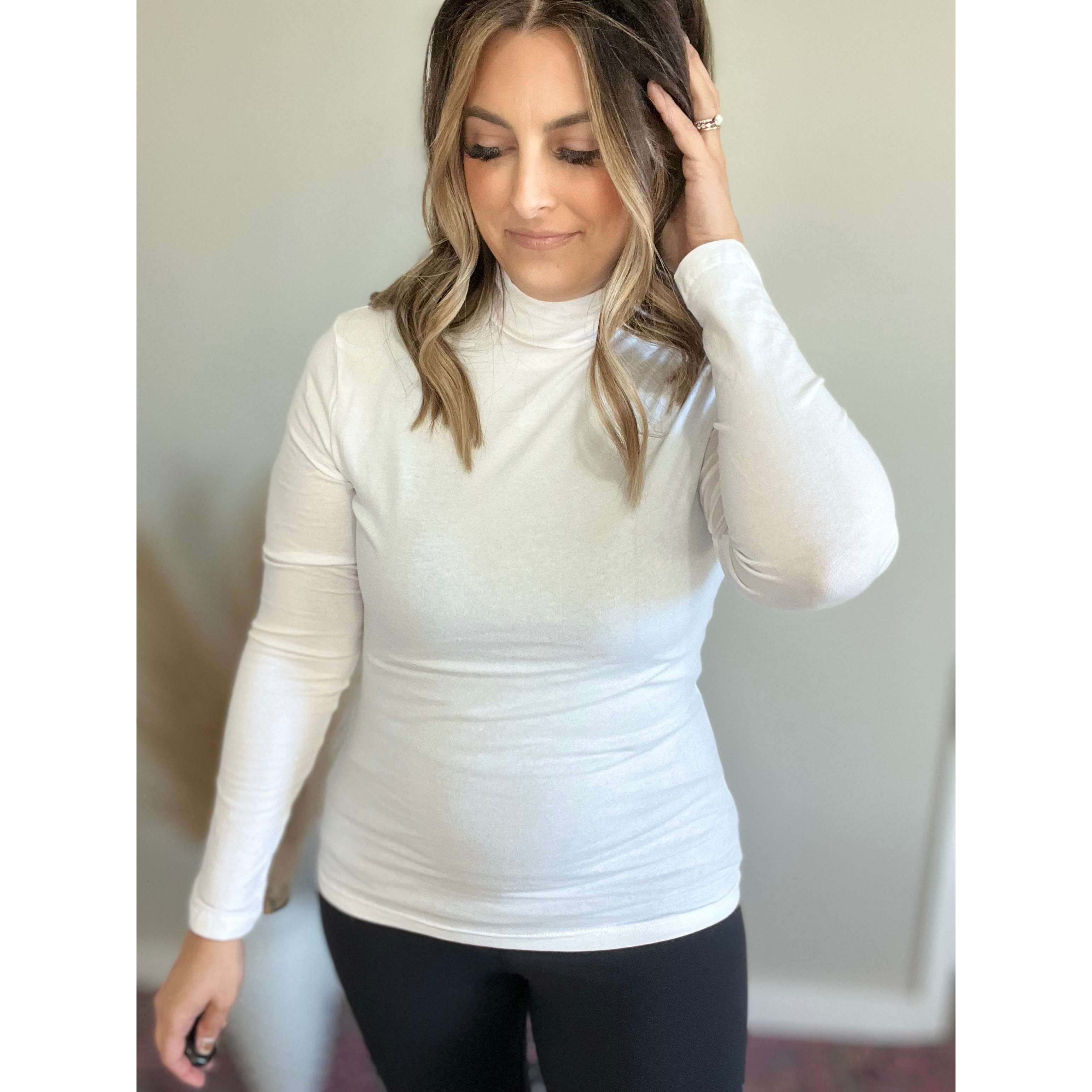 White Long Sleeve Turtleneck