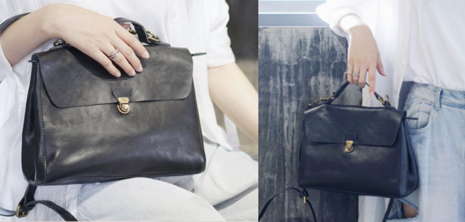 Womens Black Leather Satchel Bag Leather Crossbody Bag Purse for Women