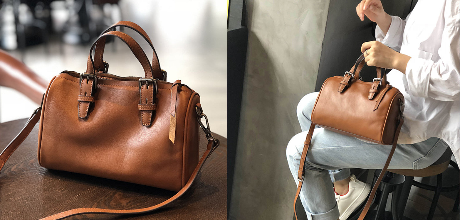 Womens Leather Trending Handbags Boston Bag Cross Shoulder Bag For Women