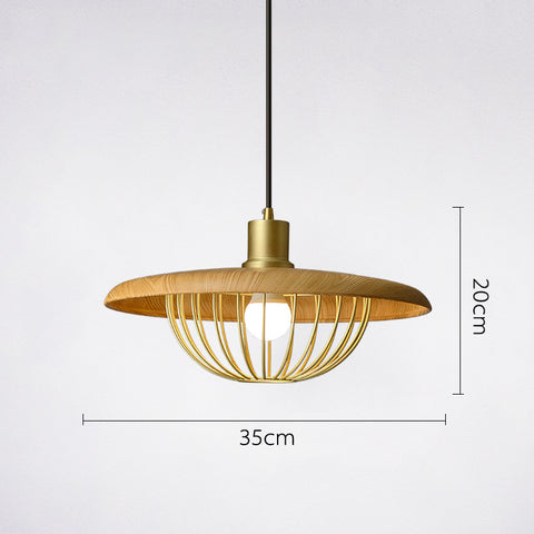 Nordic Hat Chandelier Japanese Hat Shadow Homestay Walnut Round ...