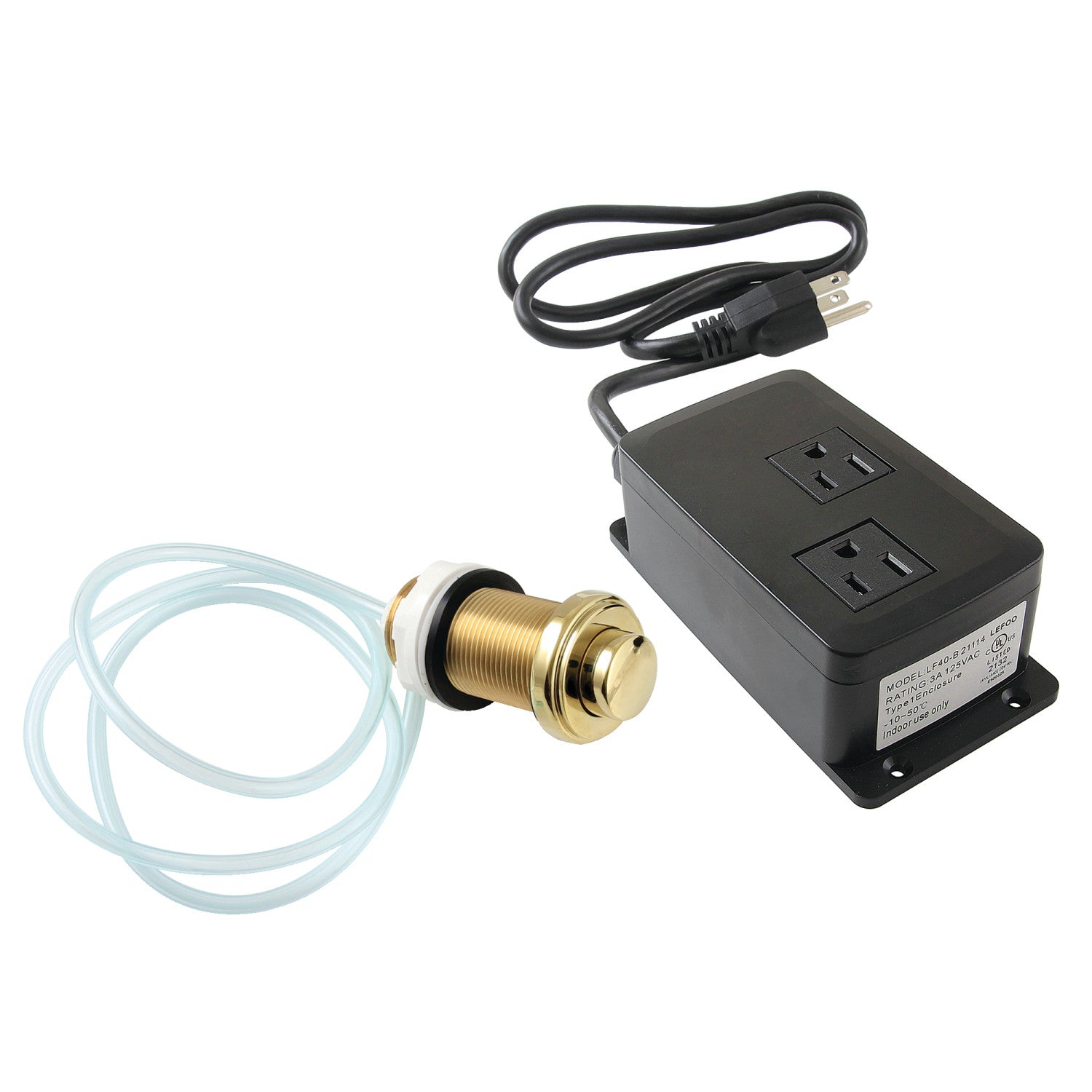 Trimscape KADK212 Dual Outlet Garbage Disposal Air Switch Kit, Polished Brass