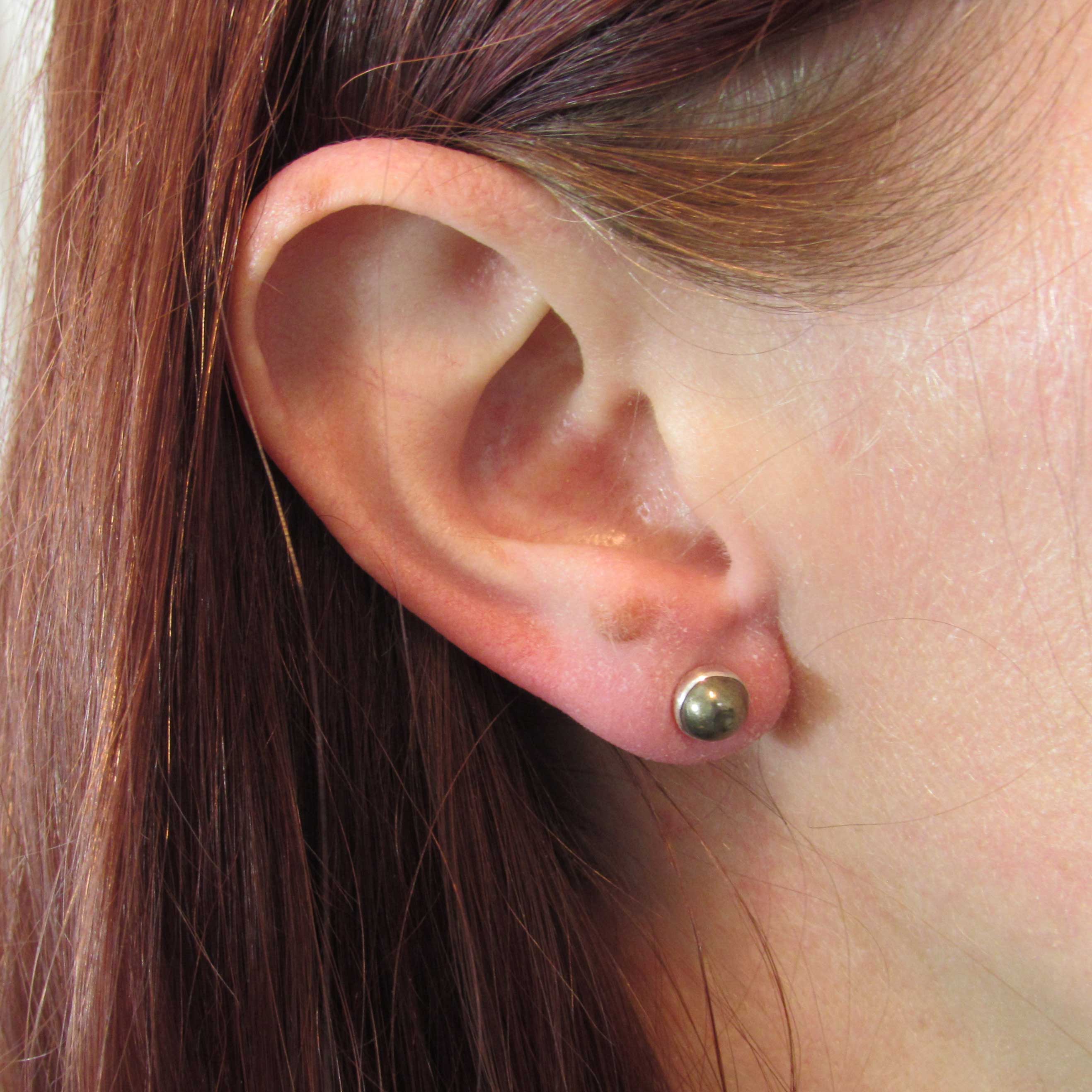 6mm Pyrite Stud Earrings