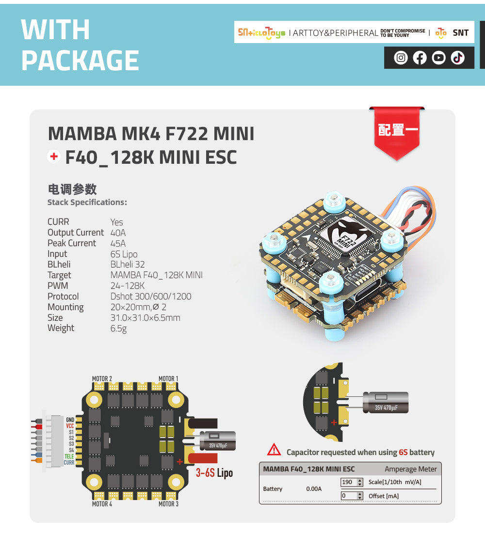 Mini Mamba Stack Mamba F722 Mk4 _ Stack Mamba MK4 F722 APP 55A MPU6000 – TLWK