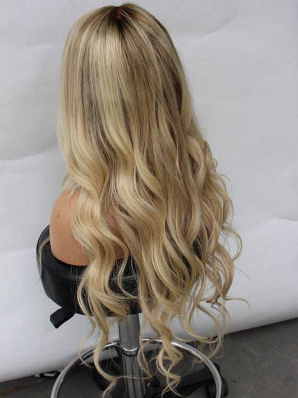 Ombre Blonde Highlight Human Lace Front Wigs Preplucked  150 Density 100%  Human Wigs For Caucasian