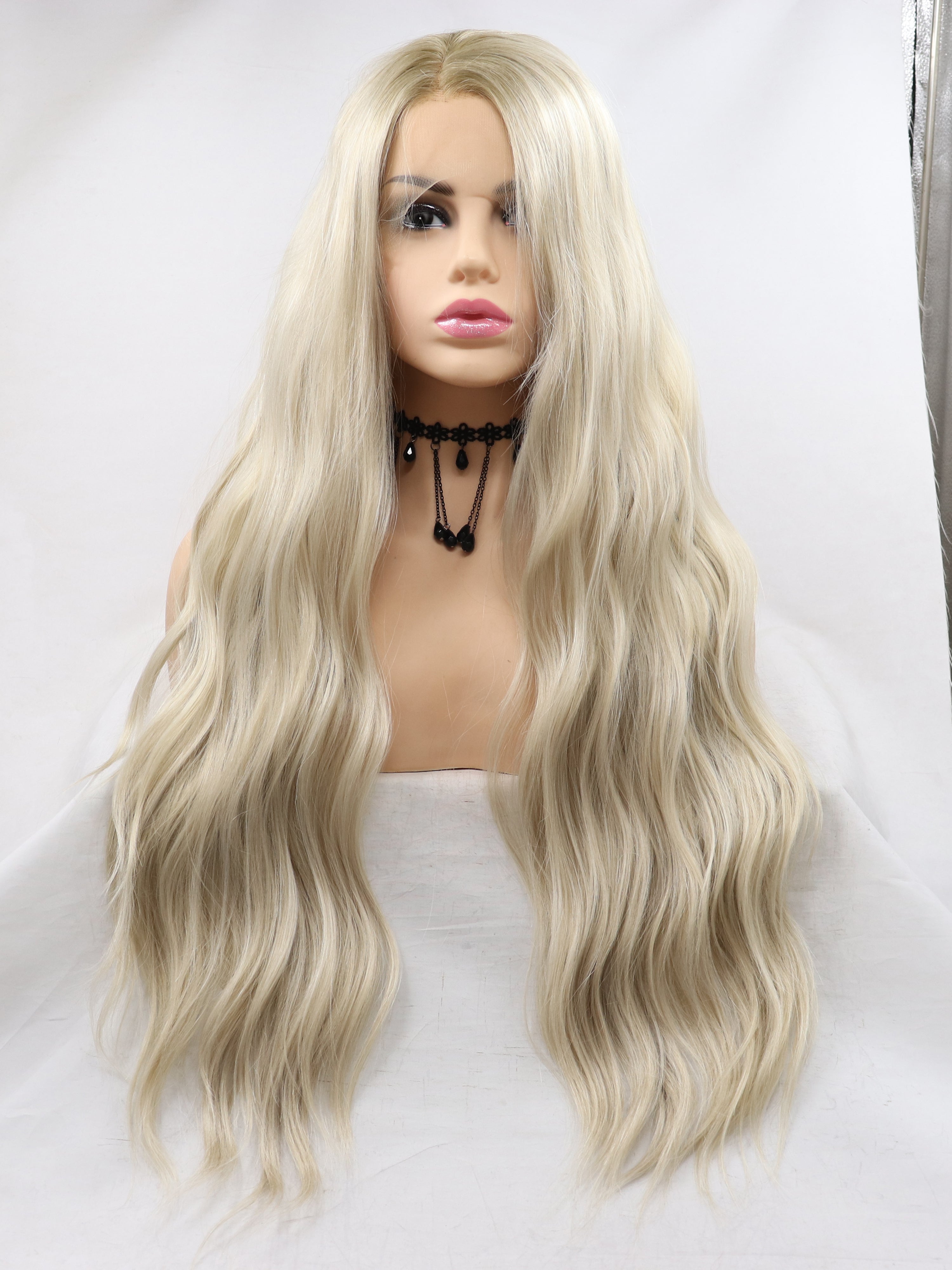 Ombre Blonde Wavy Synthetic Lace Front Wig