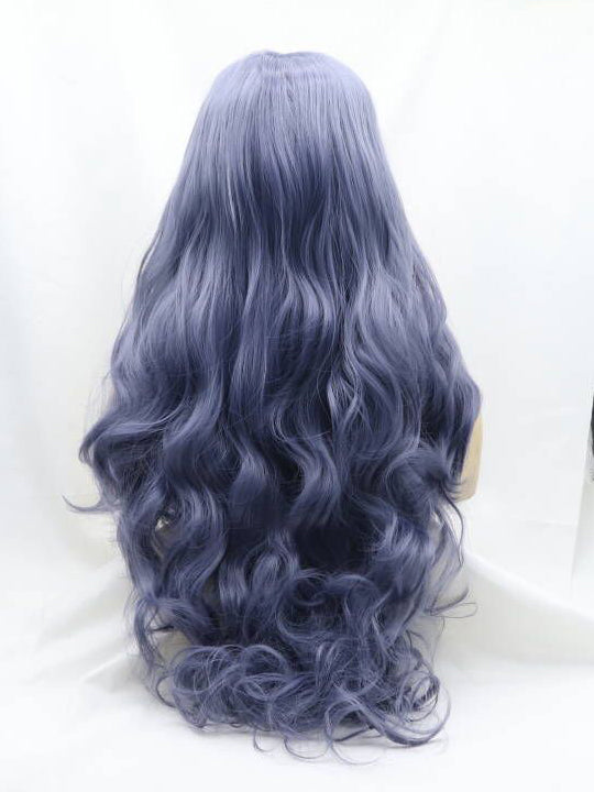 Purple Long Wavy Synthetic Lace Front Wig