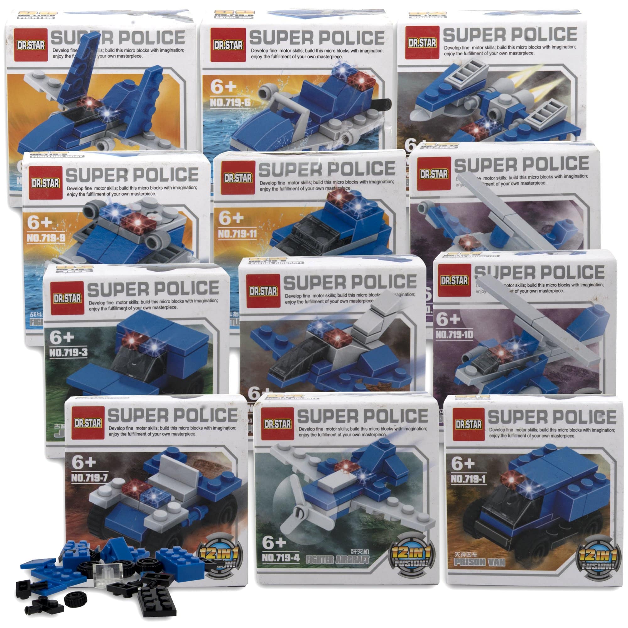 Micro Blocks Super Police Vehicles Toy (12 Styles)