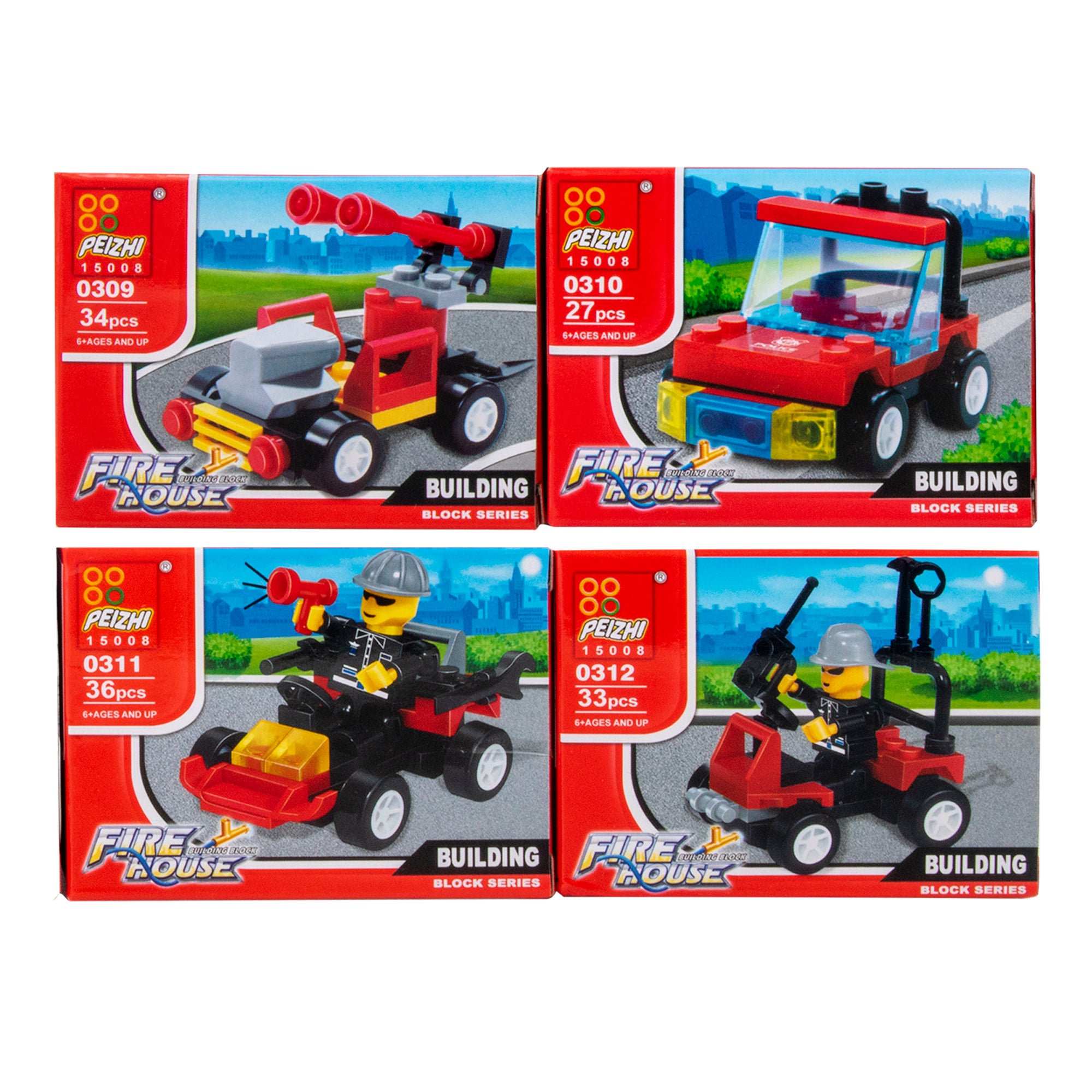 Micro Blocks Fire House Vehicles Toy