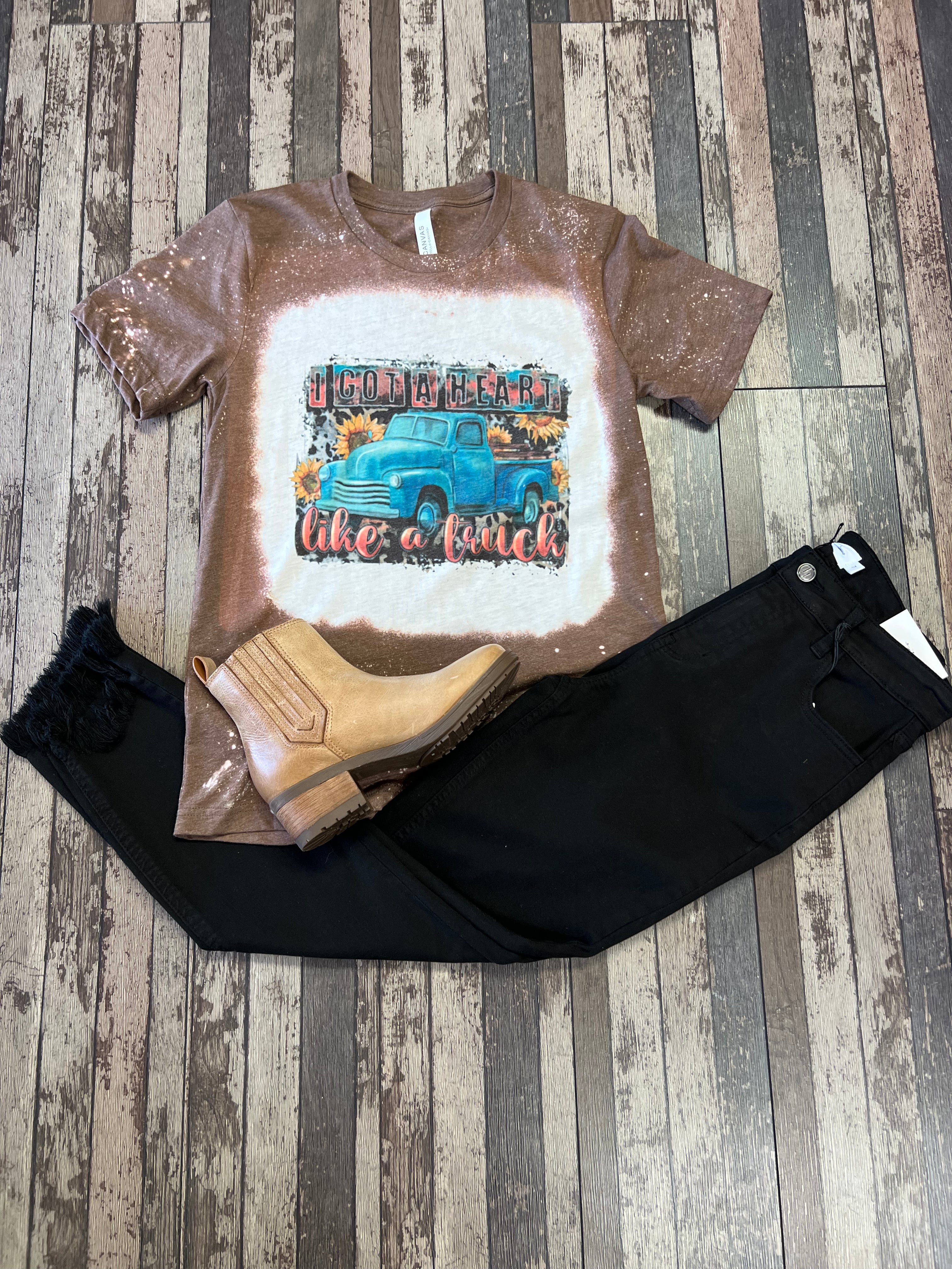 Heart Like a Truck Bleached Tee