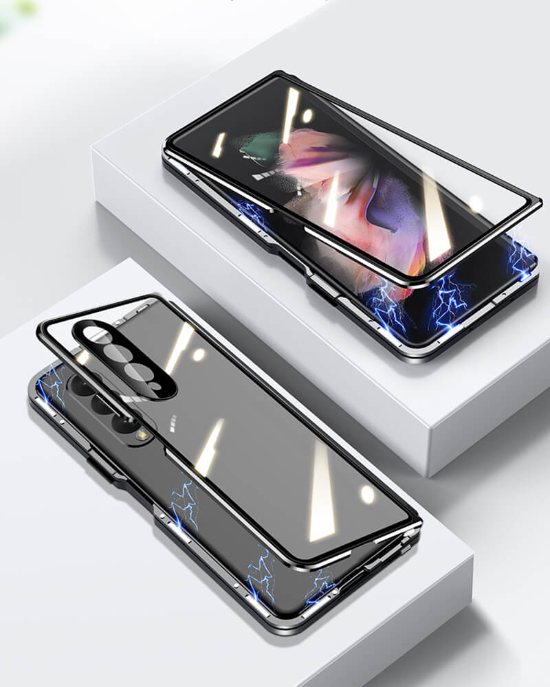 Magnetic Metal Anti-fall Clear Protective Case For Samsung Galaxy Z Fold3 5G