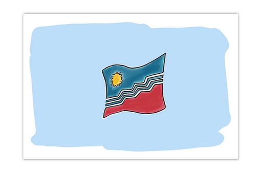 Postcard - Sioux Falls Flag