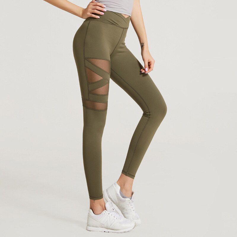 Mesh Patch Design Fitness Leggings