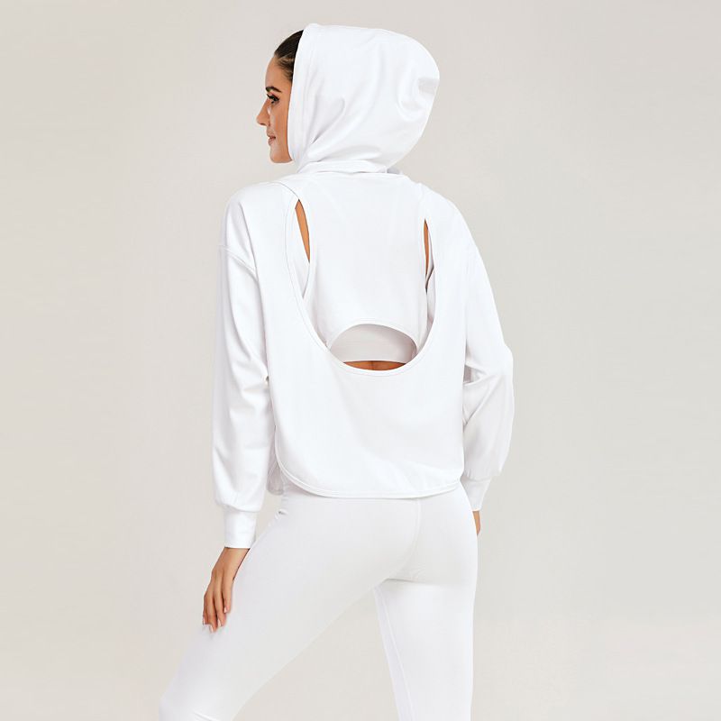 Hooded Open Back Sport Crop Top