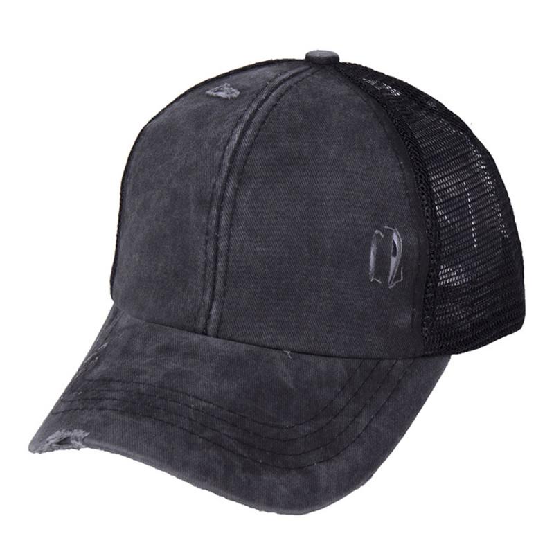 Ponytail Tennis Washed Distressed Cap