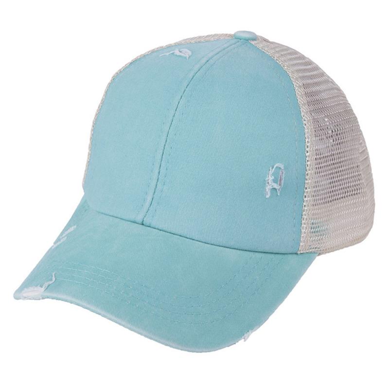 Ponytail Tennis Washed Distressed Cap