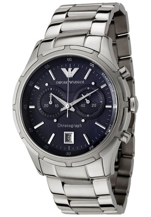 Emporio Armani AR0583 Quartz Chronograph Date Stainless Steel Mens Watch