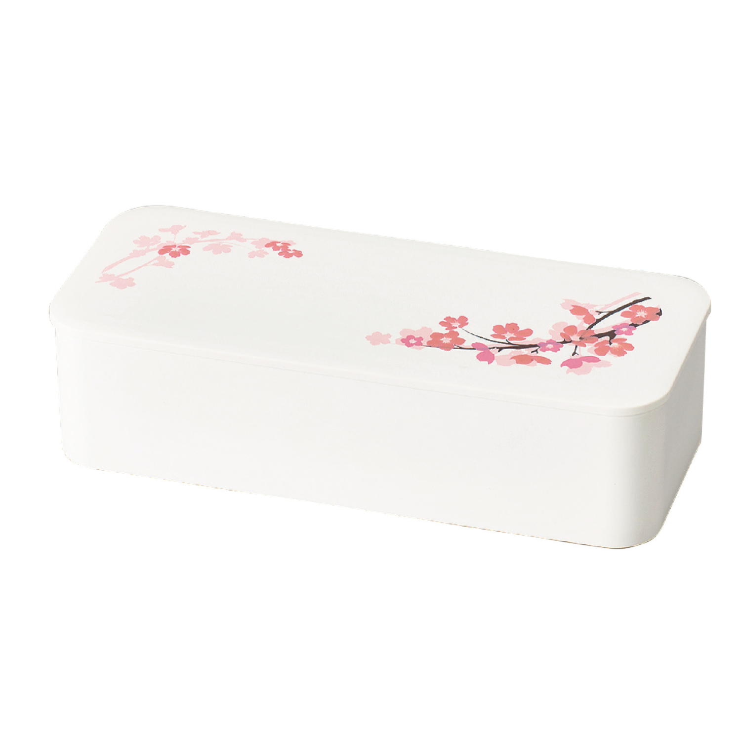 Sakura One-tier Slim Bento Box (550mL) | White