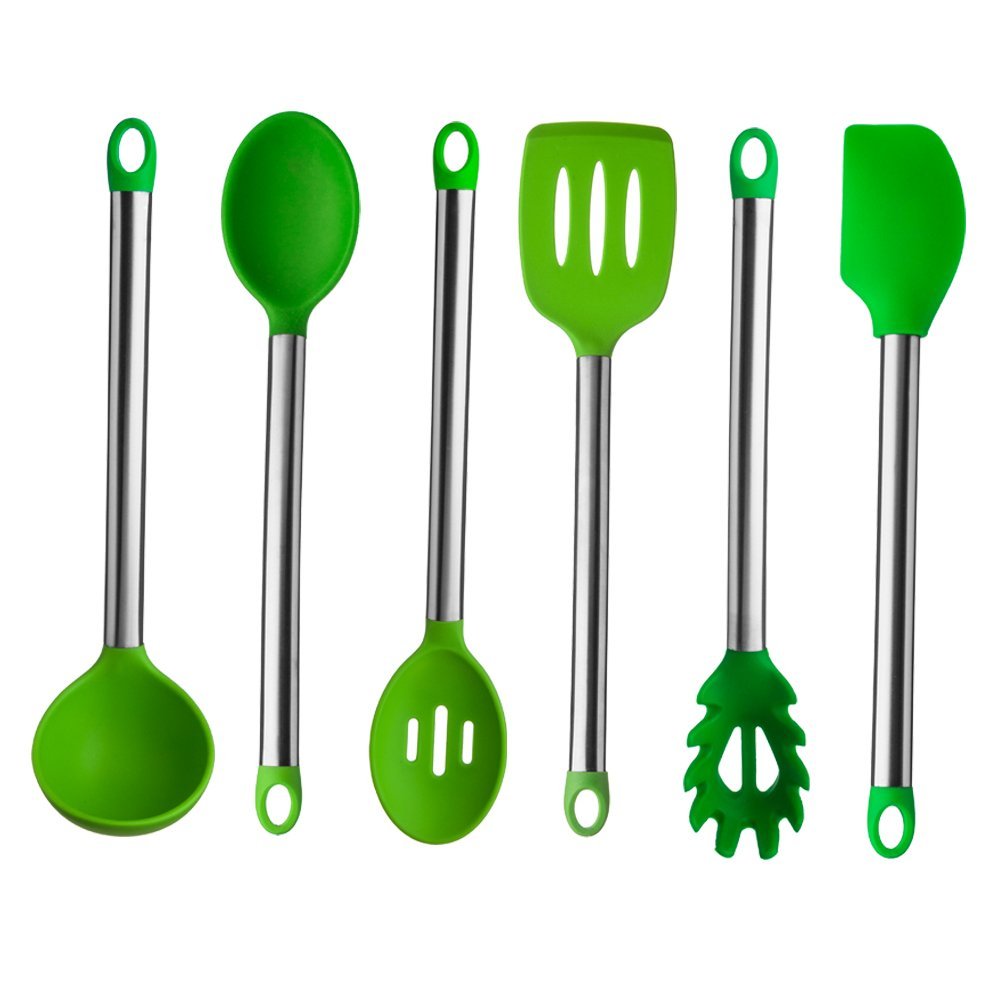 6PC SILICONE UTENSIL SET-GRN