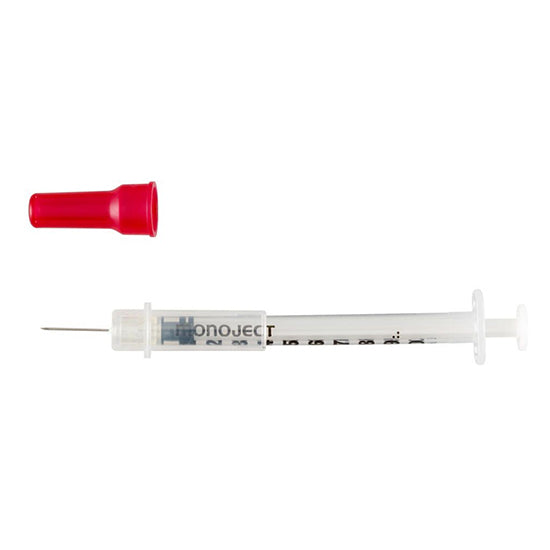 Cardinal Health Monoject Insulin Safety Syringe with Permanent Needle, 3/10mL, 29G x 1/2