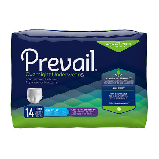 First Quality Prevail Unisex Overnight Underwear, Large, 44