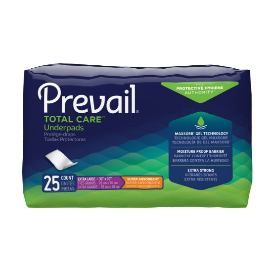 First Quality Prevail Total Care Super Absorbent Underpad, X-Large, 30