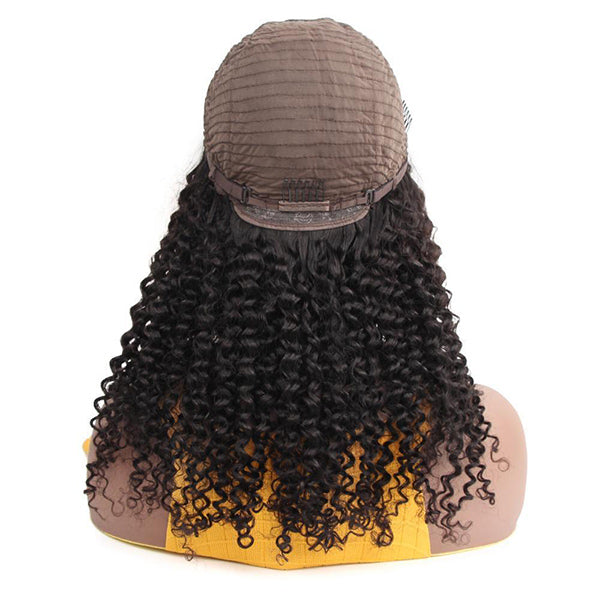 VSHOW HAIR Premium 9A Kinky Curly Human Hair U Part Wigs Natural Black