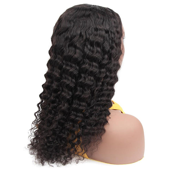 VSHOW HAIR None Lace Wigs Deep Wave Human Hair U Part Wigs Natural Color