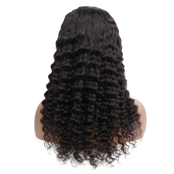 VSHOW HAIR None Lace Wigs Deep Wave Human Hair U Part Wigs Natural Color