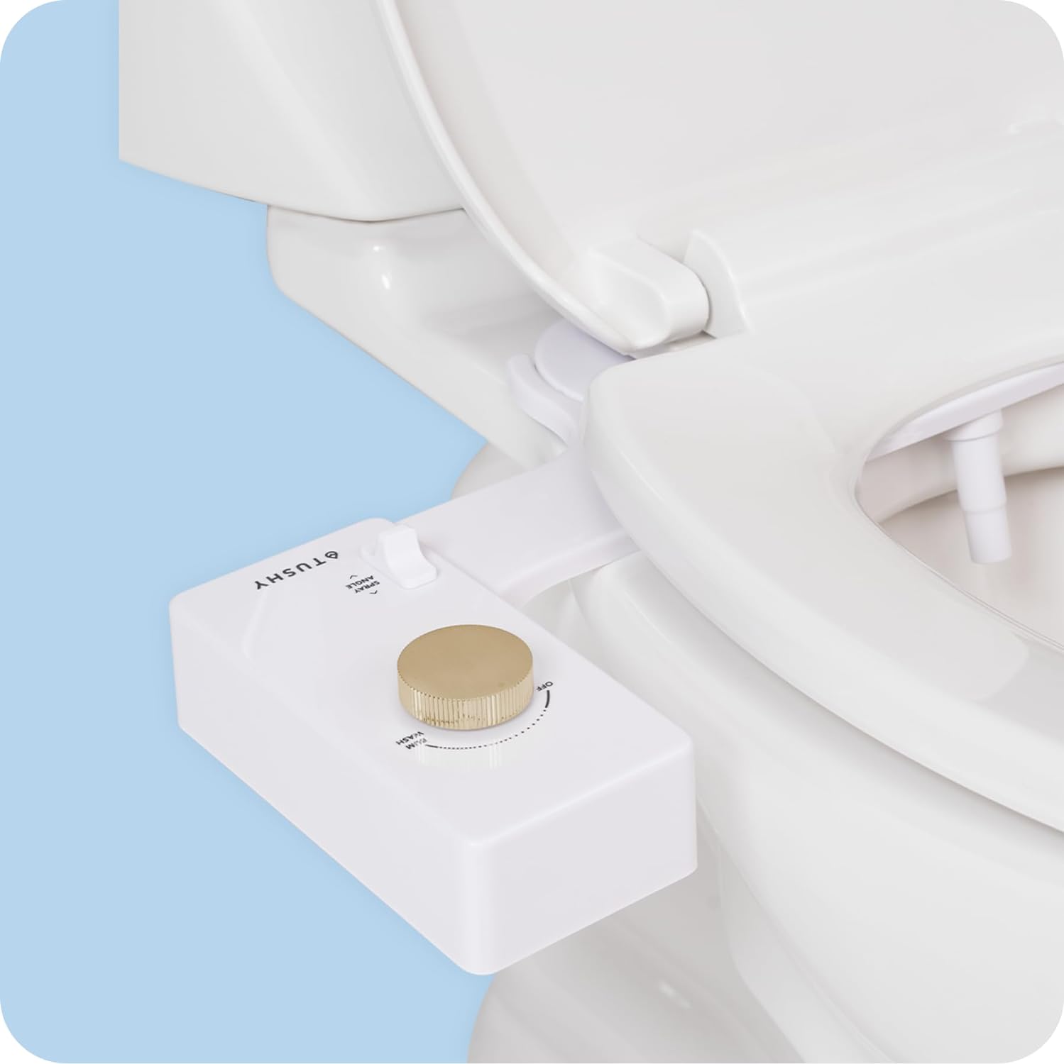 3.0 Bidet Toilet Seat Attachment - Non-Electric Self Cleaning Water Sprayer, Adjustable Water Pressure Nozzle, Angle Control, Easy Home Installation