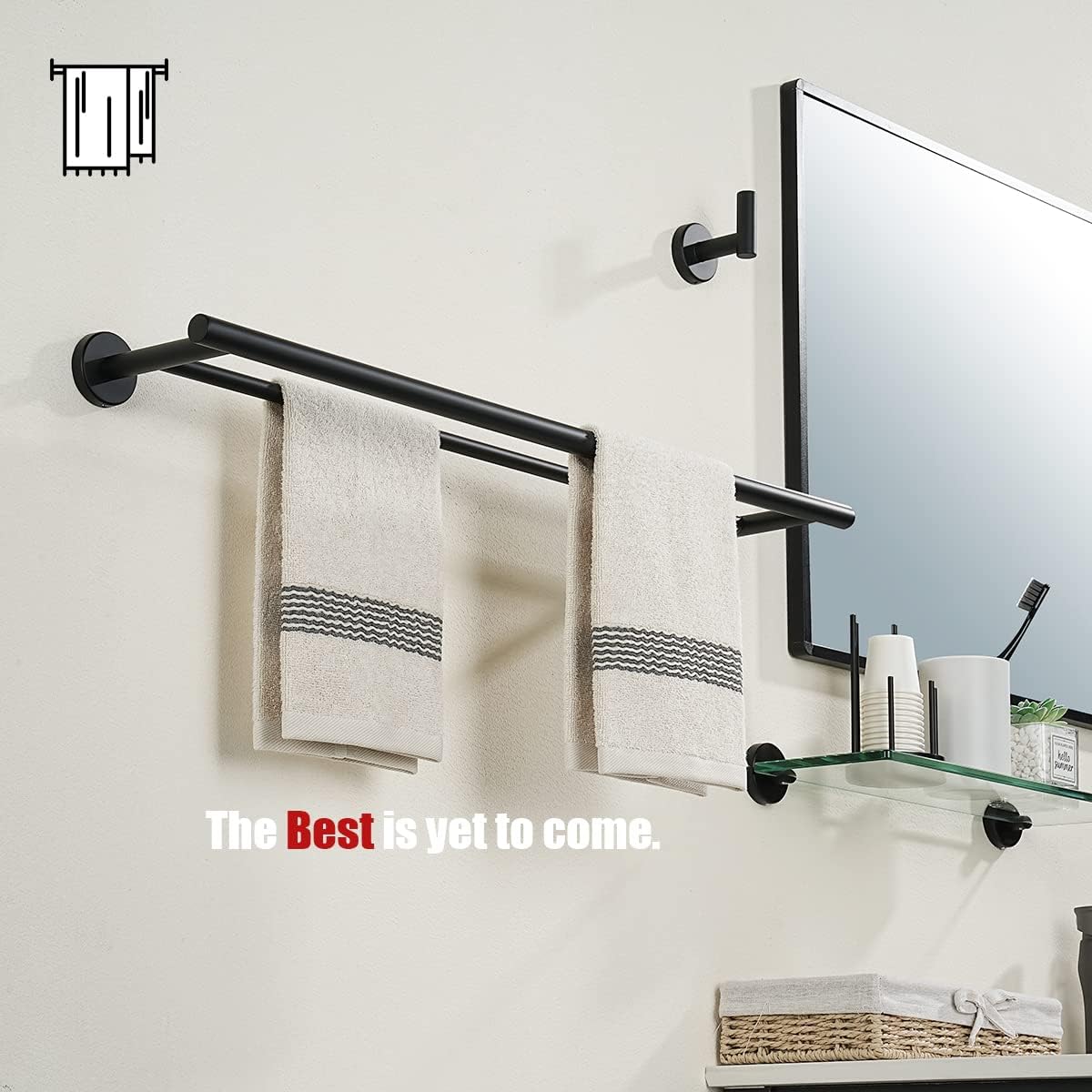 Double Towel Bar, 304 Stainless Steel Thicken 0.8mm Bath Towel Rack for Bathroom, Towel Holder Wall Mount