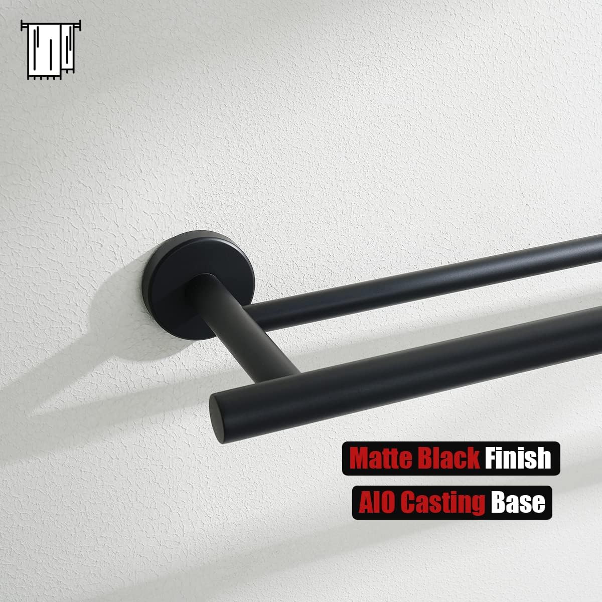 Double Towel Bar, 304 Stainless Steel Thicken 0.8mm Bath Towel Rack for Bathroom, Towel Holder Wall Mount