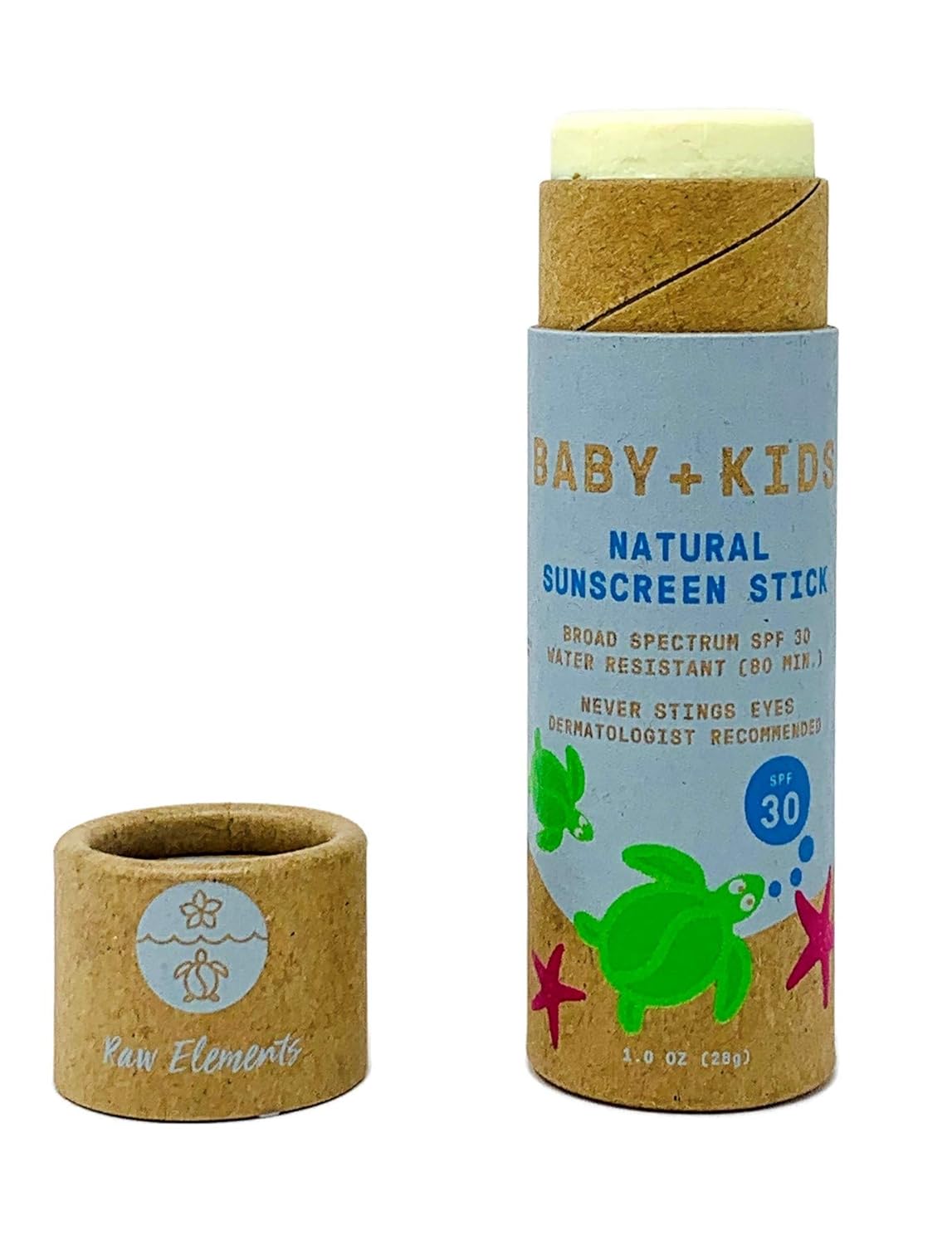 Zero-Waste Bundle Baby + Kids SPF 30 Organic Sunscreen with Lotion Tin 3oz, Lotion Stick 1oz and Hemp Drawstring Bag