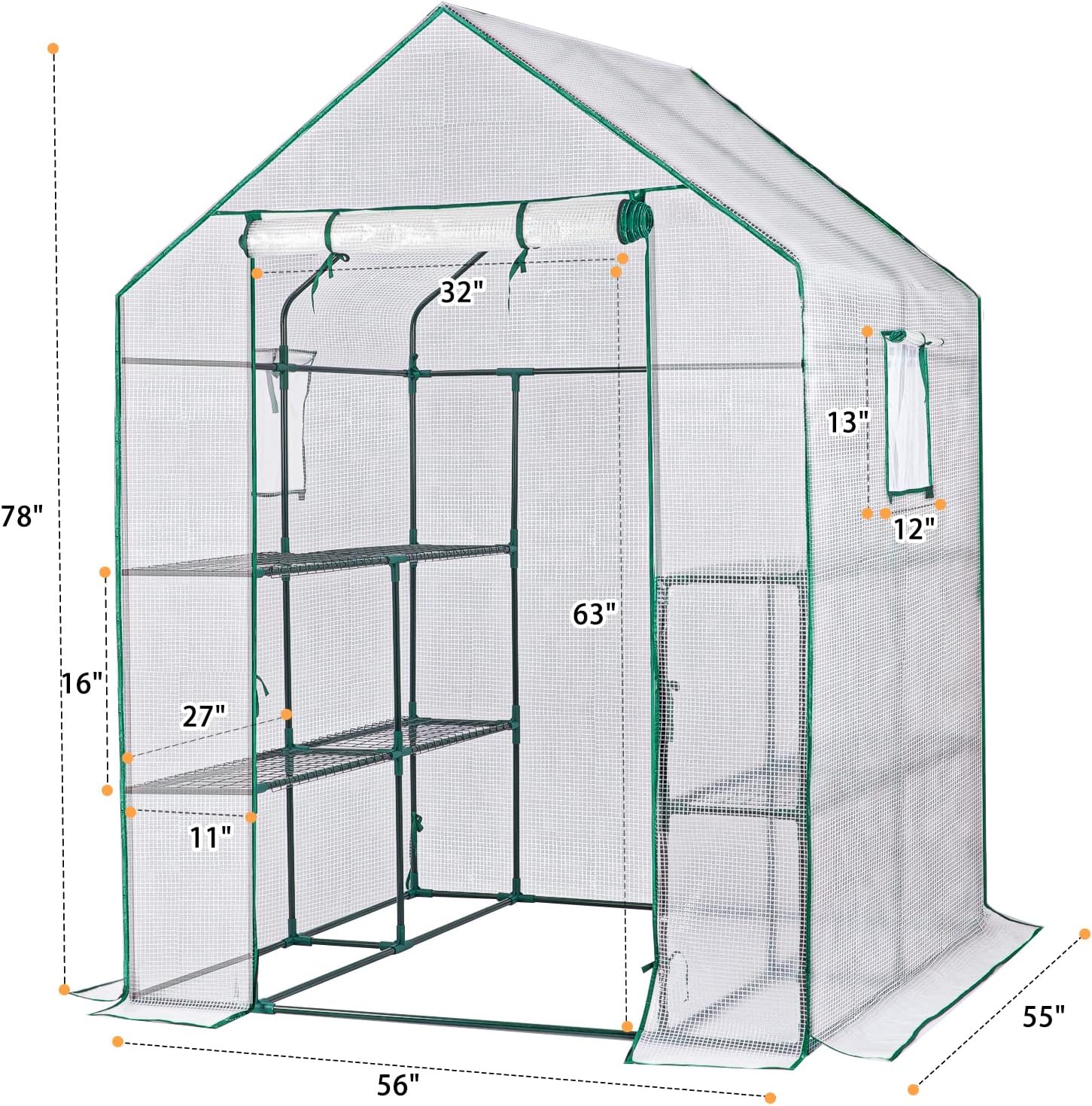 Greenhouses for Outdoors, Portable Walk in Greenhouse for Garden Plants That Need Frost Protection and Away from Pests and Animals