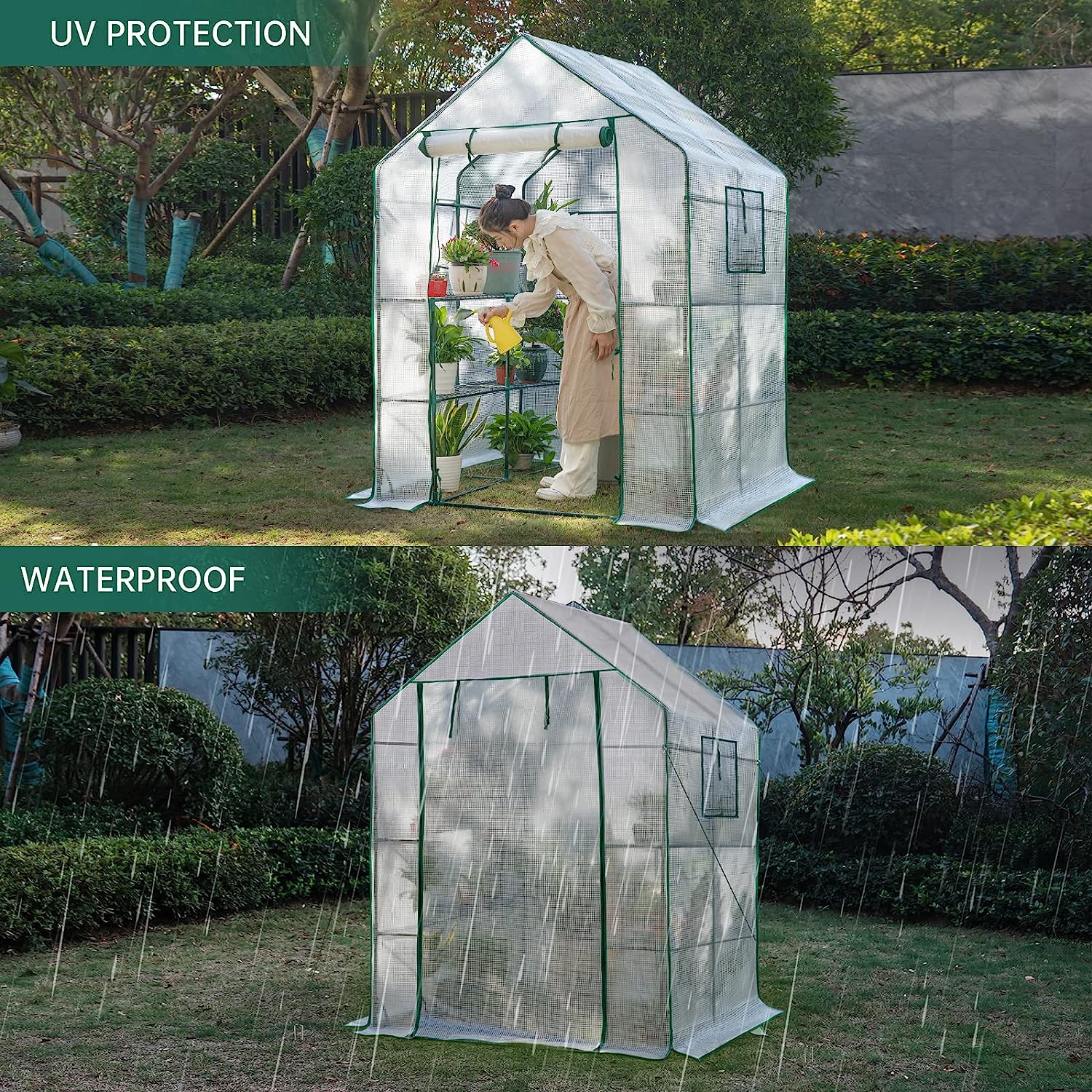 Greenhouses for Outdoors, Portable Walk in Greenhouse for Garden Plants That Need Frost Protection and Away from Pests and Animals