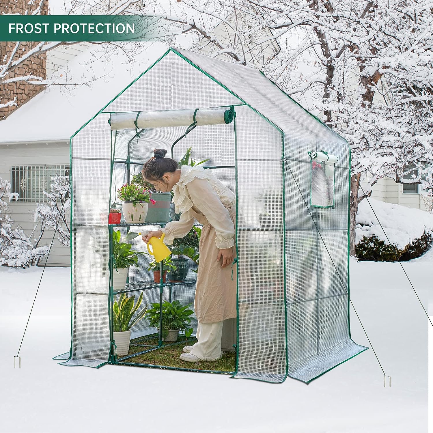 Greenhouses for Outdoors, Portable Walk in Greenhouse for Garden Plants That Need Frost Protection and Away from Pests and Animals